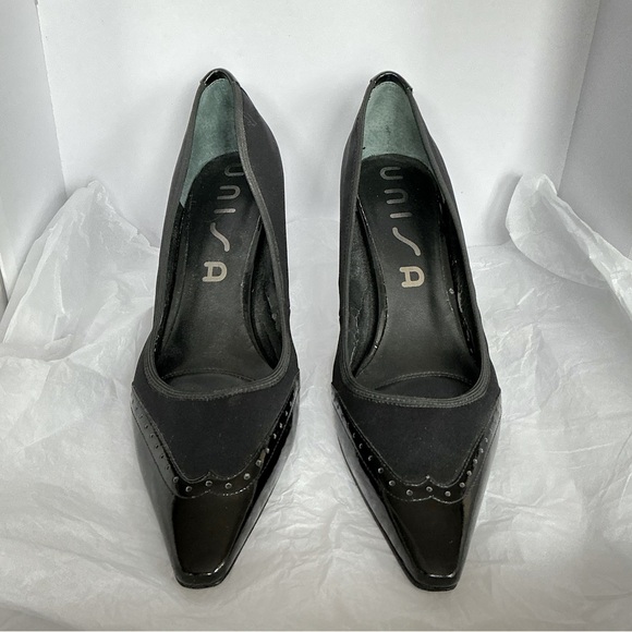 Unisa Vintage Black Patent Leather Heel Size 10M - Picture 1 of 8
